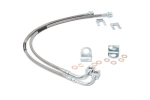 Jeep Wrangler Brake Lines - Front - Rough Country - 4-6 Inch Lift - Stainless - '07-'10
